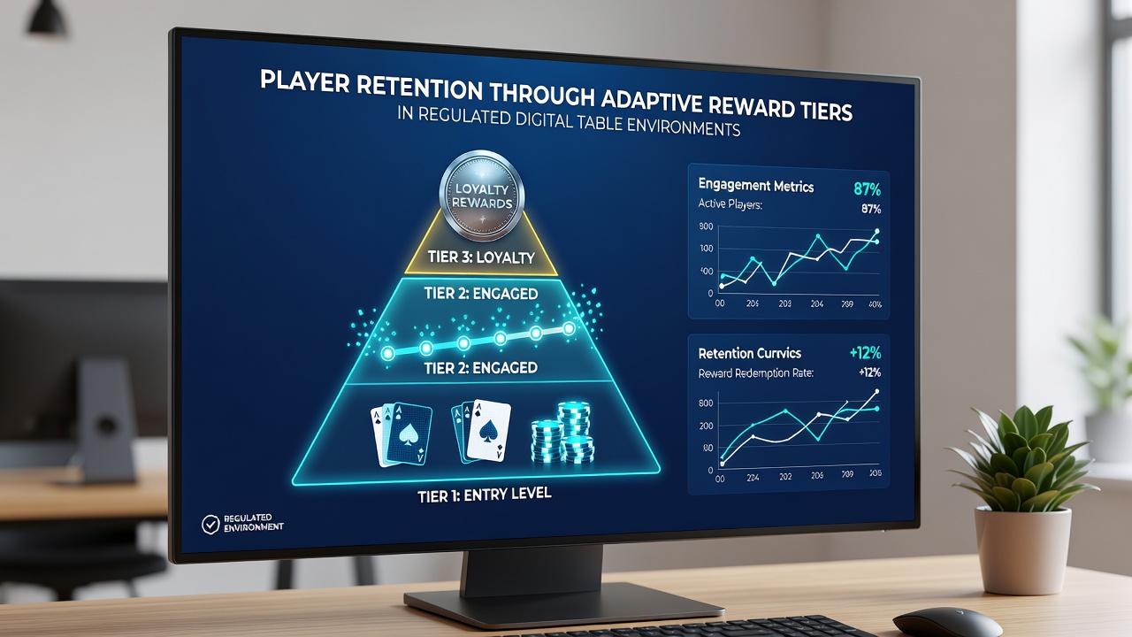 Darstellung von Belohnungsstufen und Spielerinteraktionen in regulierten Tischspiel-Apps