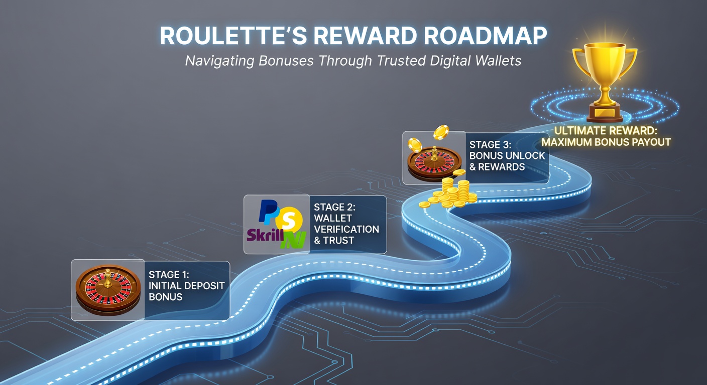 Grafik einer Roulette-Tafel mit digitalen Wallet-Symbolen und Bonus-Pfaden, die Sicherheit und Belohnungen verbinden