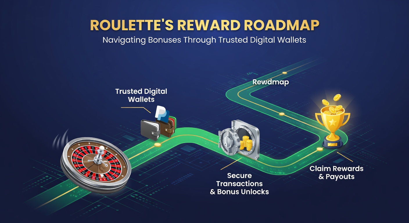 Detaillierte Infografik zur Bonus-Aktivierung via Digital-Wallets, mit Schritten von Einzahlung bis Auszahlung bei Roulette-Tischen
