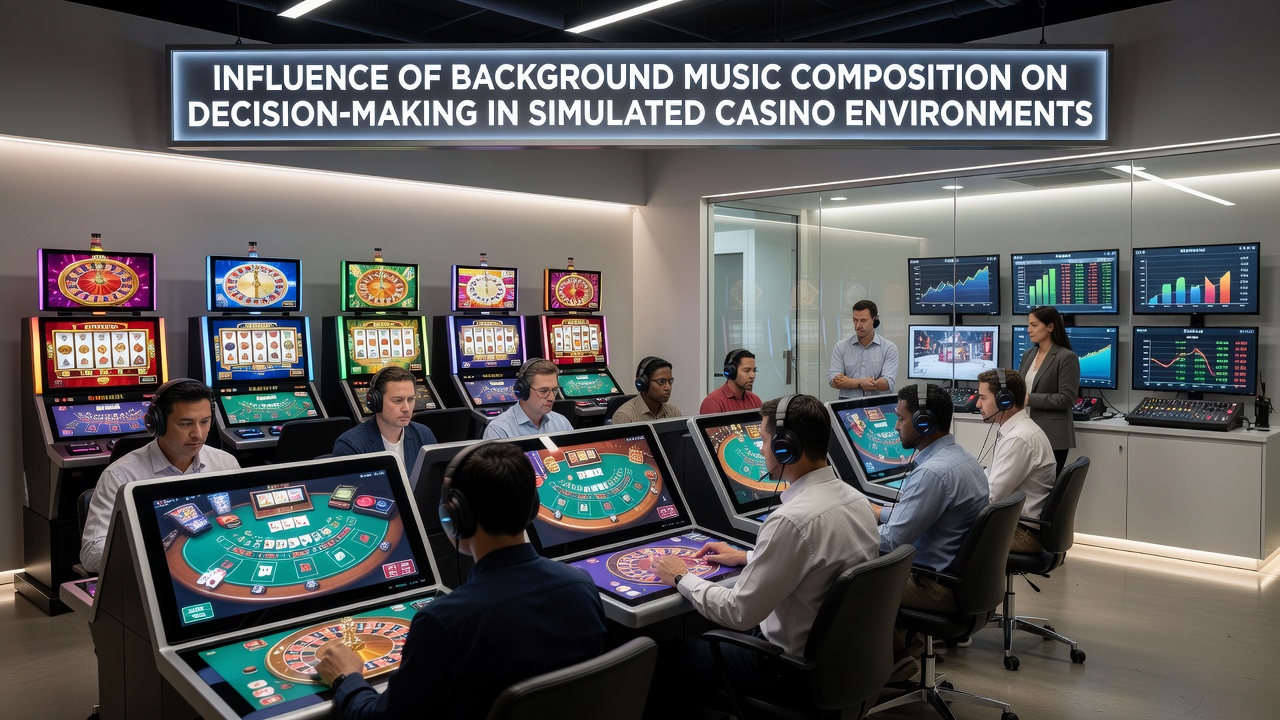 Studienumgebung mit simulierten Casino-Tischen und Hintergrundmusik-Elementen