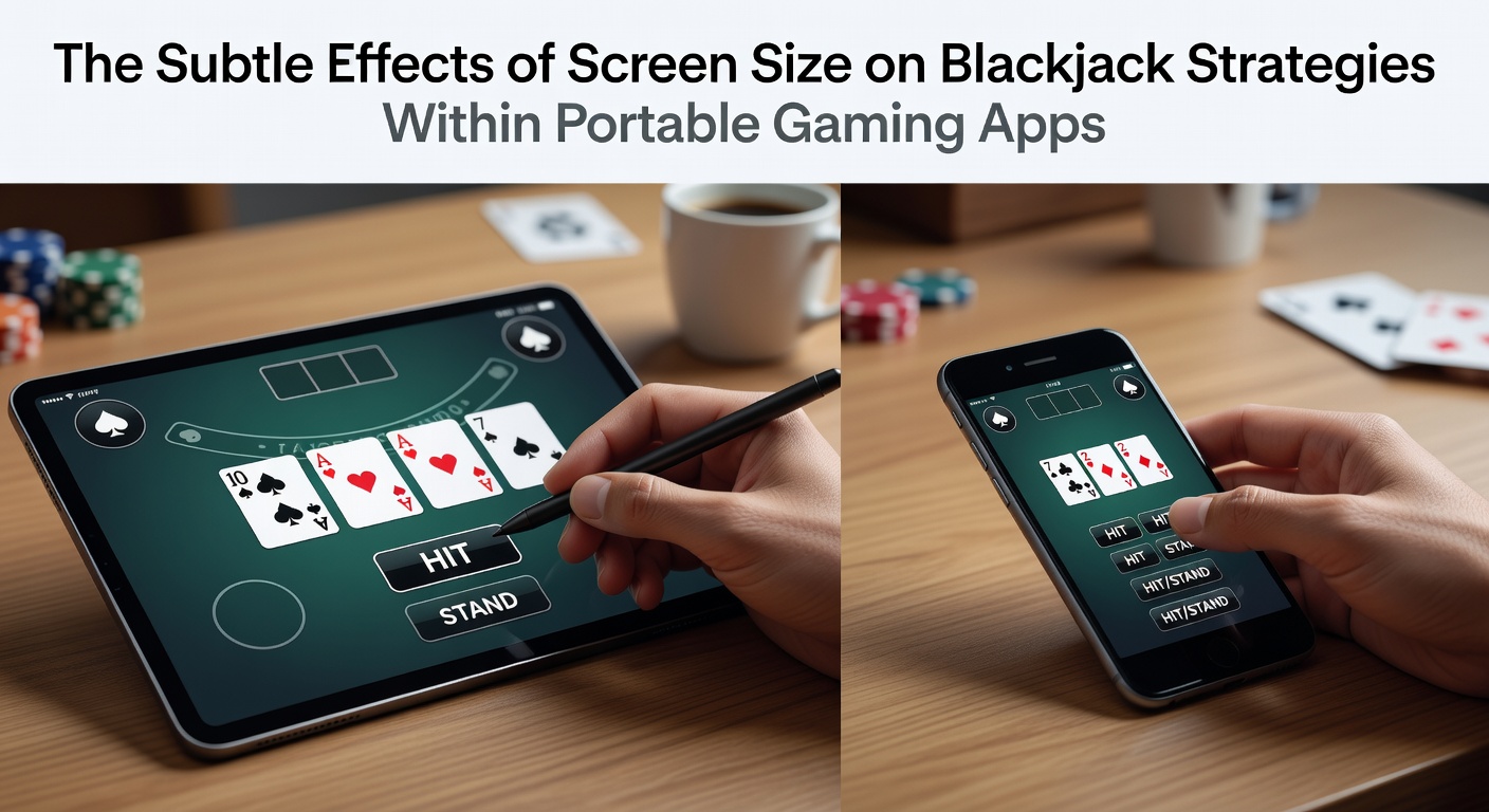 Vergleich verschiedener Bildschirmgrößen bei mobilen Blackjack-Apps mit Kartenlayouts und Benutzeroberflächen