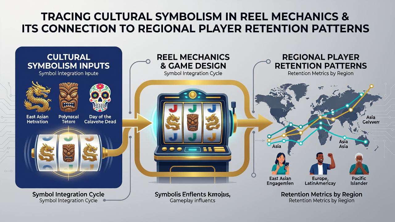 Darstellung von Symbolen in Slot-Reels mit kulturellen Elementen aus verschiedenen Regionen